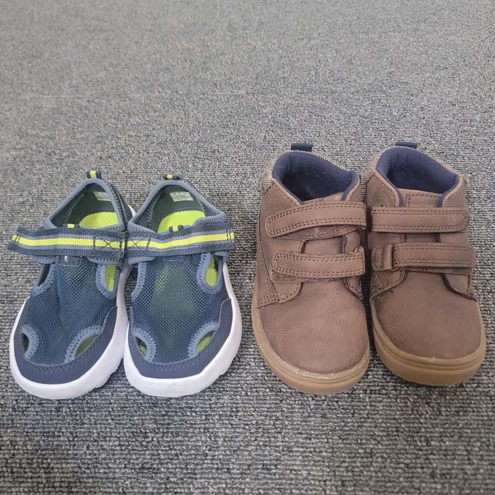 Cat & Jack Sperry Size 7 Shoe Bundle Toddler Boys Sneakers and Water Sandals